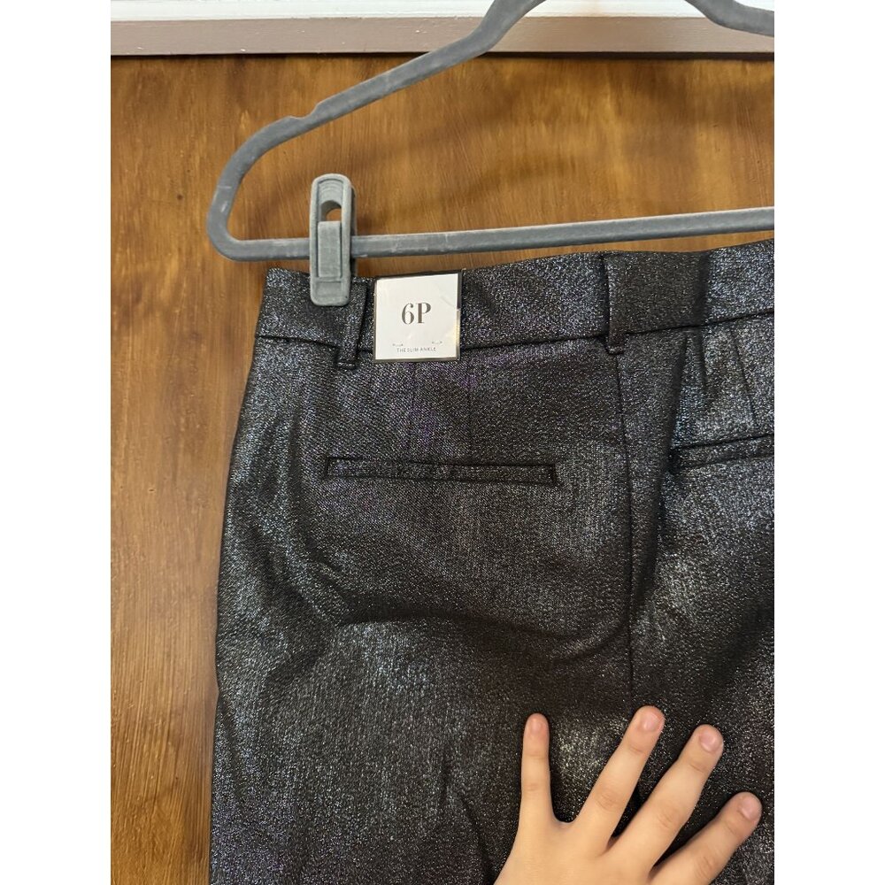 White House Black Market Hematite Slim Ankle Size 6P Shimmer NWT Trouser - Picture 4 of 7